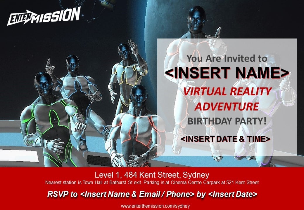 Virtual Reality Rooms Birthday Invite 3