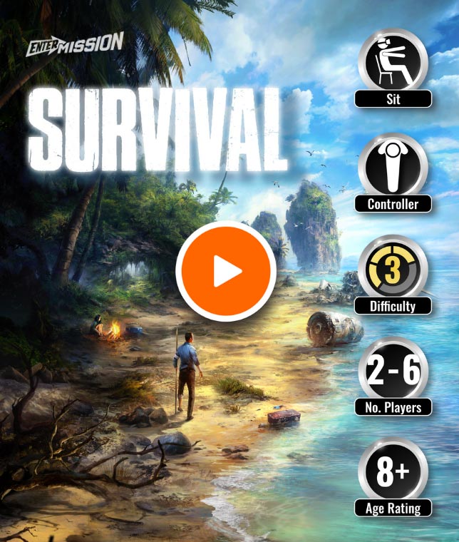 Survival A Virtual Reality Escape Room where players solve puzzles and try to escape a remote island in the Pacific Ocean.