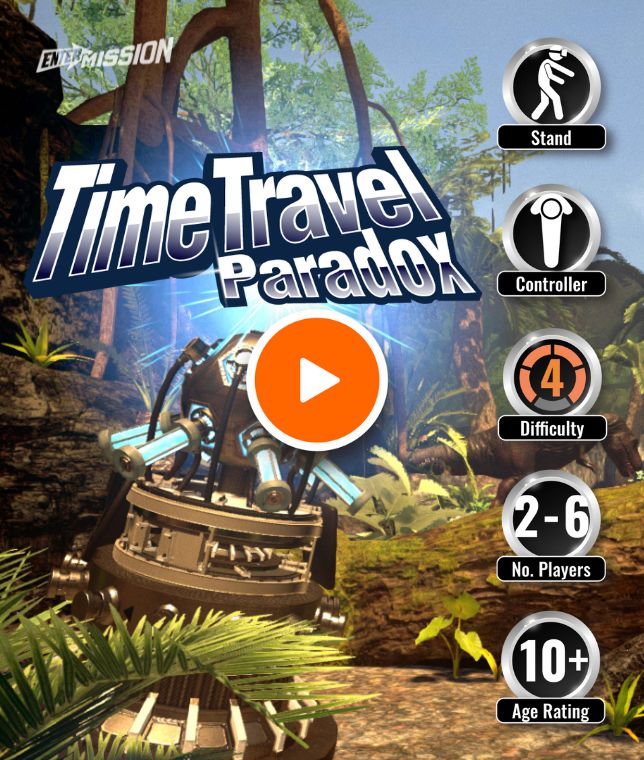 Time Travel Paradox A Virtual Reality Escape Room in where players solve puzzles to prevent someone changing the time continuum.